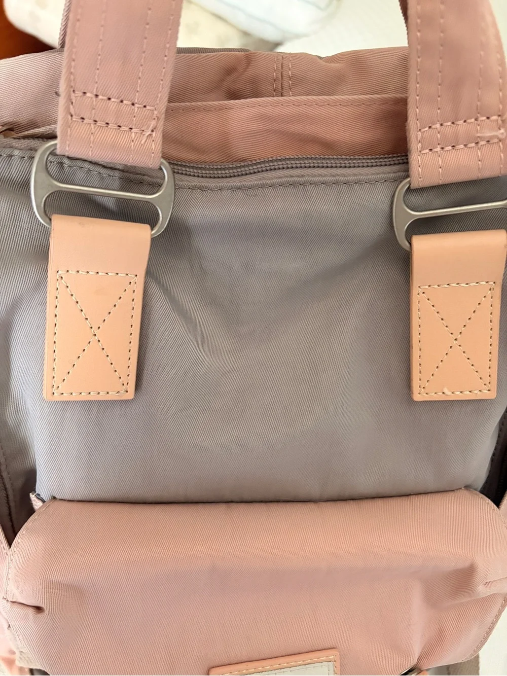Himawari Pink and Gray Canvas Backpack for Men - Casual Travel Daypack
